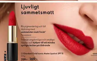 Oriflame Giordani Gold Iconic Matte Lipstick SPF 15 erbjuda