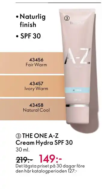 Oriflame THE ONE A-Z Cream Hydra SPF 30 erbjuda