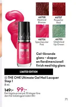 Oriflame 4 THE ONE Ultimate Gel Nail Lacquer erbjuda