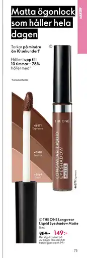 Oriflame THE ONE Longwear Liquid Eyeshadow Matte erbjuda