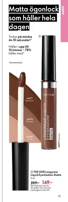 Oriflame THE ONE Longwear Liquid Eyeshadow Matte erbjuda