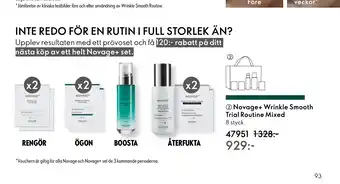 Oriflame 2 Novage+ Wrinkle Smooth Trial Routine Mixed erbjuda