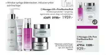 Oriflame ③Novage+ Lift+ Firm Trial Routine Rich 8 styck. erbjuda