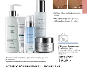 Oriflame Novage+ Blemish + Age Defy Routine Light erbjuda