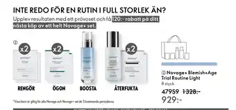 Oriflame 2 Novage+ Blemish+Age Trial Routine Light erbjuda