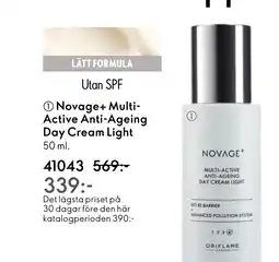 Oriflame Novage+ Multi- Active Anti-Ageing Day Cream Light erbjuda