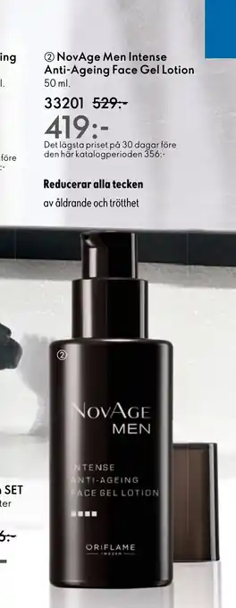 Oriflame NovAge Men Intense Anti-Ageing Face Gel Lotion erbjuda