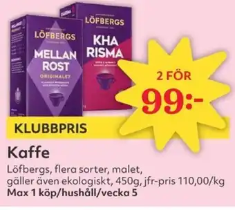 Hemköp LÖFBERGS Kaffe erbjuda