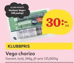 Hemköp GARANT Vego chorizo erbjuda