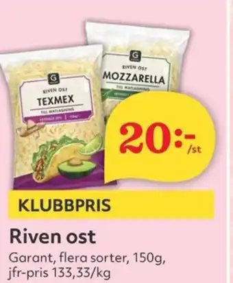 Hemköp GARANT Riven ost erbjuda