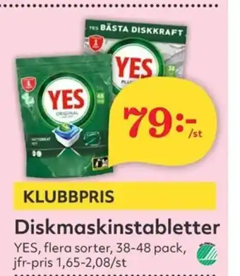 Hemköp YES Diskmaskinstabletter erbjuda