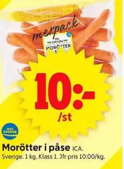 ICA Supermarket Morötter i påse ICA erbjuda