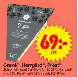 ICA Supermarket Grevé®, HerrgårdⓇ, PrästⓇ Skånemejerier erbjuda