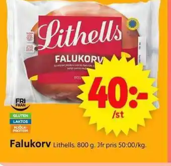 ICA Supermarket Falukorv Lithells erbjuda