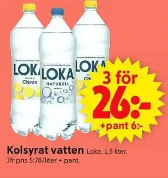 ICA Supermarket Kolsyrat vatten LOKA erbjuda