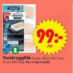 ICA Supermarket Torskryggfilé FINDUS erbjuda