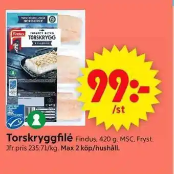 ICA Supermarket Torskryggfilé FINDUS erbjuda