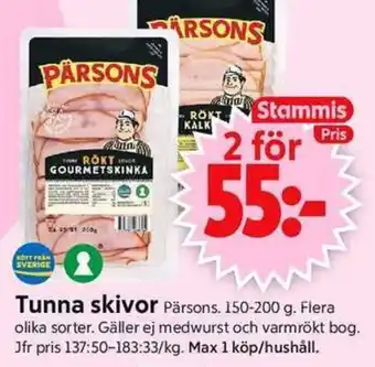 ICA Supermarket Tunna skivor Pärsons erbjuda