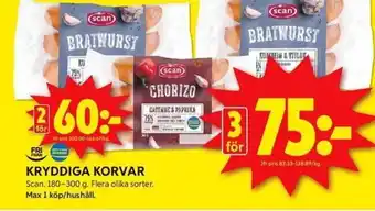 ICA Kvantum SCAN Kryddiga korvar erbjuda