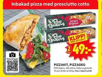 ICA Kvantum POP BAKERY Pizzakit, pizzadeg erbjuda