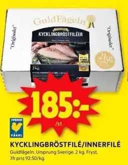 ICA Kvantum Kycklingbröstfile/innerfilé Guldfågeln erbjuda