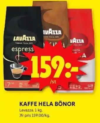 ICA Kvantum LAVAZZA Kaffe hela bönor erbjuda