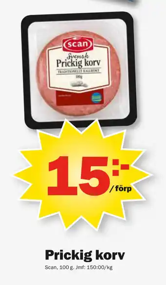 Pekås Prickig korv erbjuda