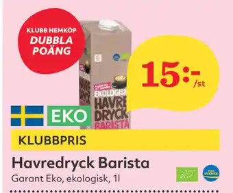 Hemköp Havredryck Barista erbjuda