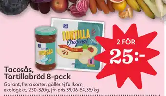 Hemköp Tacosås, Tortillabröd 8-pack erbjuda