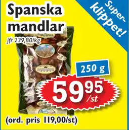 T-jarlen Spanska mandlar erbjuda