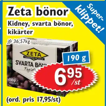 T-jarlen Zeta bönor erbjuda