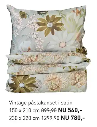 Hemtex Vintage påslakanset i satin erbjuda