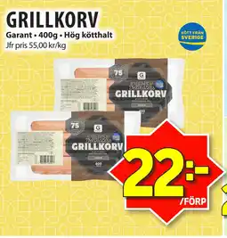 Matvärlden Tensta GRILLKORV erbjuda