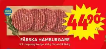 ICA Maxi Färska hamburgare erbjuda