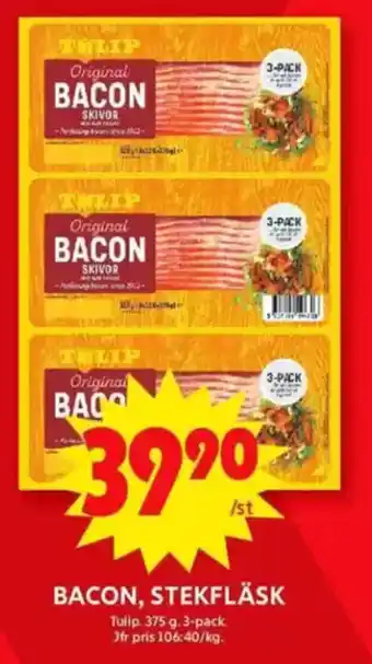 ICA Maxi Bacon, stekfläsk erbjuda