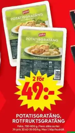 ICA Maxi Potatisgratäng, rotfruktsgratäng erbjuda