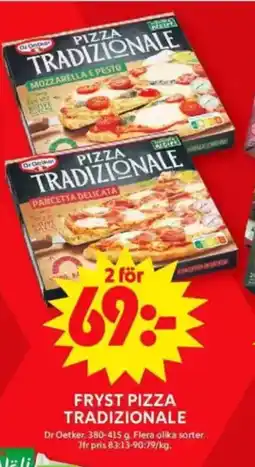 ICA Maxi Fryst pizza tradizionale erbjuda