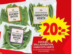 ICA Maxi Socker-, salladsärtor, haricots verts erbjuda