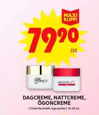 ICA Maxi DAGCREME, NATTCREME, ÖGONCREME erbjuda