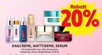 ICA Maxi Dagcreme, nattcreme, serum erbjuda