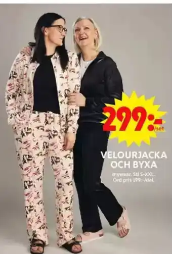 ICA Maxi Velourjacka och byxa erbjuda