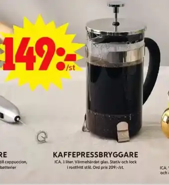 ICA Maxi Kaffepressbryggare erbjuda