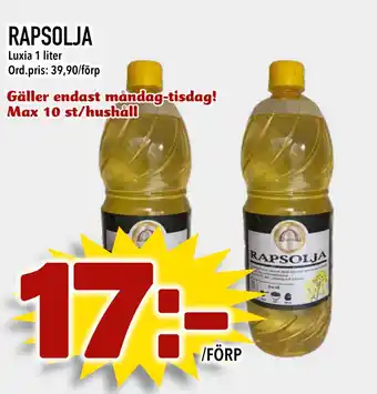 Din Mat RAPSOLJA erbjuda