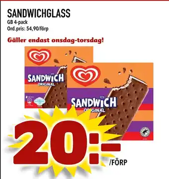 Din Mat SANDWICHGLASS erbjuda