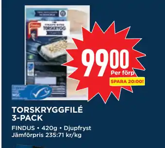 Willys TORSKRYGGFILÉ 3-PACK erbjuda