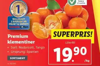 Lidl Premium klementiner erbjuda