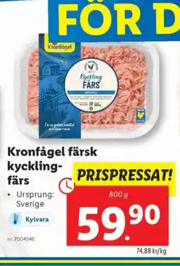 Lidl Kronfågel färsk kyckling- färs erbjuda