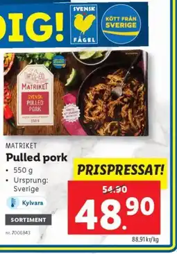 Lidl MATRIKET Pulled pork erbjuda