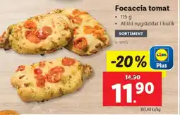 Lidl Focaccia tomat erbjuda