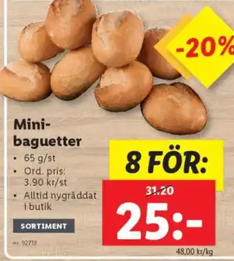 Lidl Mini- baguetter erbjuda